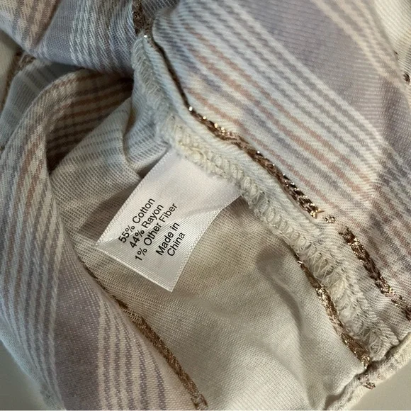 Lane Bryant Pink Plaid Blouse Size 16 elastic wrist - Picture 3 of 7